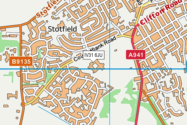 IV31 6JU map - OS VectorMap District (Ordnance Survey)