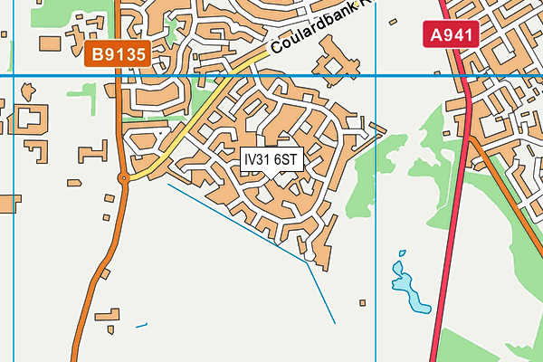 IV31 6ST map - OS VectorMap District (Ordnance Survey)