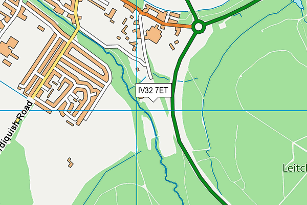 IV32 7ET map - OS VectorMap District (Ordnance Survey)