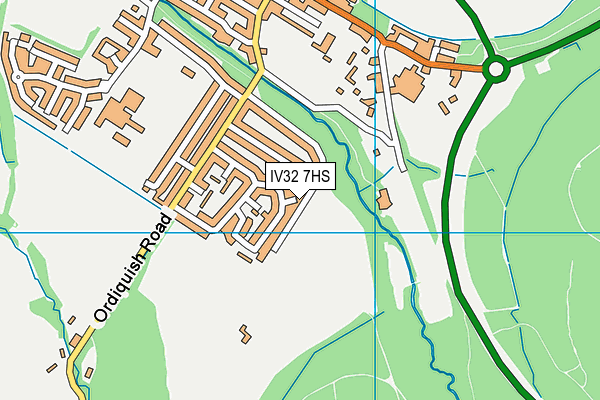 IV32 7HS map - OS VectorMap District (Ordnance Survey)
