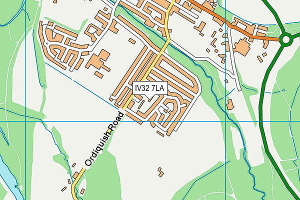 IV32 7LA map - OS VectorMap District (Ordnance Survey)