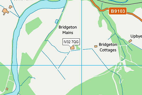 IV32 7QG map - OS VectorMap District (Ordnance Survey)