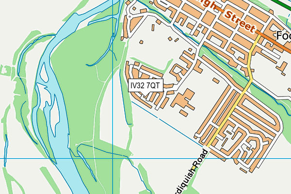 IV32 7QT map - OS VectorMap District (Ordnance Survey)