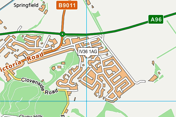IV36 1AG map - OS VectorMap District (Ordnance Survey)