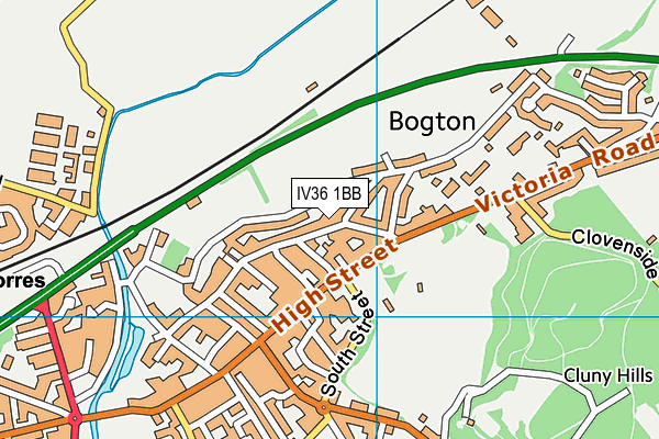IV36 1BB map - OS VectorMap District (Ordnance Survey)
