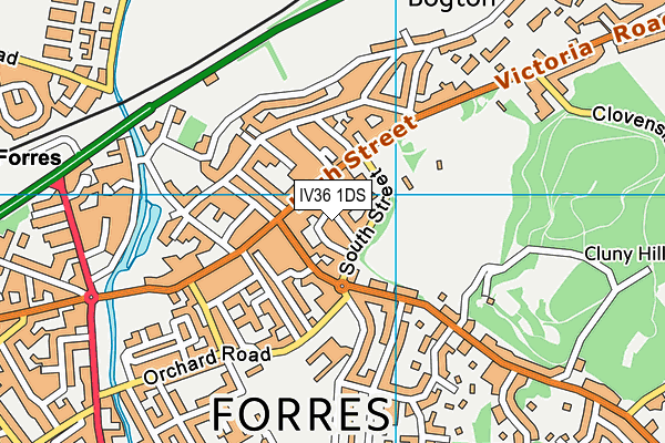 IV36 1DS map - OS VectorMap District (Ordnance Survey)