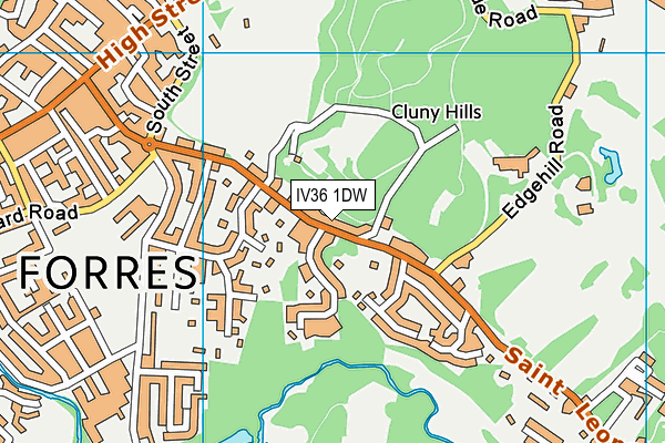 IV36 1DW map - OS VectorMap District (Ordnance Survey)