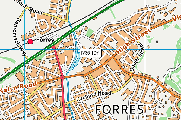 IV36 1DY map - OS VectorMap District (Ordnance Survey)