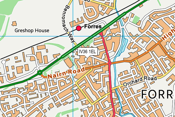 IV36 1EL map - OS VectorMap District (Ordnance Survey)