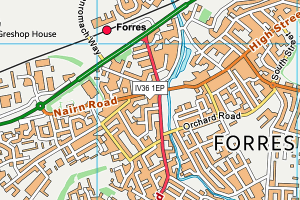 IV36 1EP map - OS VectorMap District (Ordnance Survey)