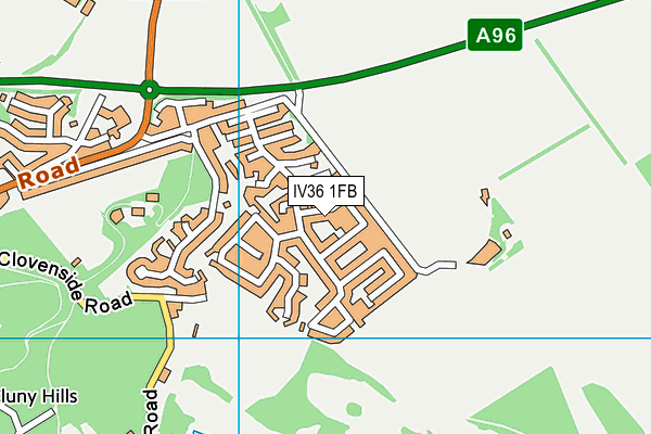 IV36 1FB map - OS VectorMap District (Ordnance Survey)