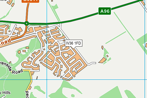 IV36 1FD map - OS VectorMap District (Ordnance Survey)