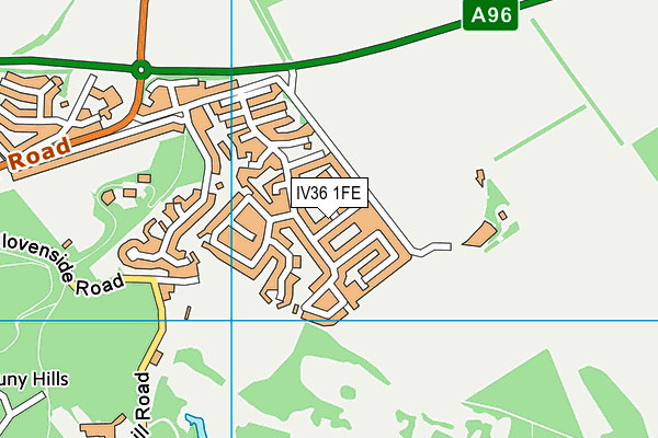 IV36 1FE map - OS VectorMap District (Ordnance Survey)