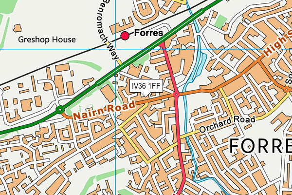 IV36 1FF map - OS VectorMap District (Ordnance Survey)