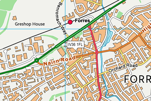 IV36 1FL map - OS VectorMap District (Ordnance Survey)