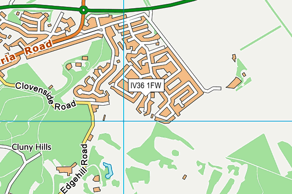 IV36 1FW map - OS VectorMap District (Ordnance Survey)