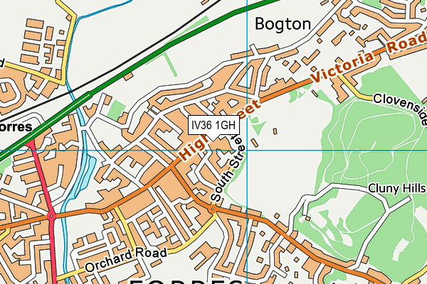IV36 1GH map - OS VectorMap District (Ordnance Survey)