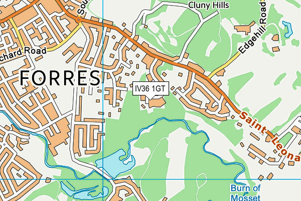 IV36 1GT map - OS VectorMap District (Ordnance Survey)