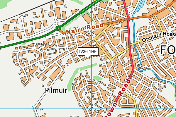 IV36 1HF map - OS VectorMap District (Ordnance Survey)