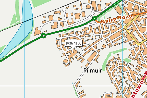 IV36 1HX map - OS VectorMap District (Ordnance Survey)