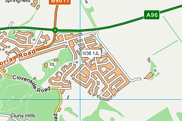 IV36 1JL map - OS VectorMap District (Ordnance Survey)