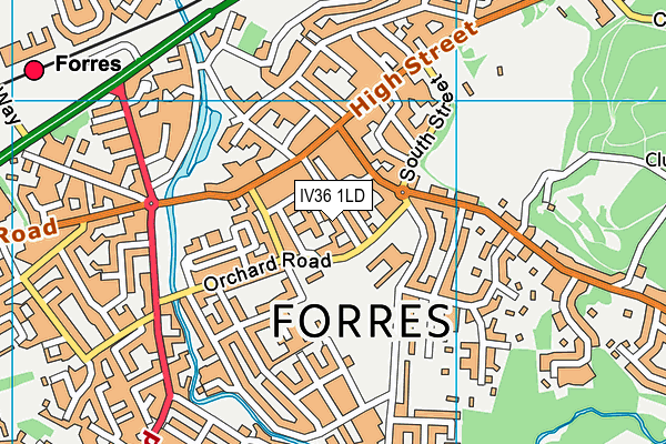 IV36 1LD map - OS VectorMap District (Ordnance Survey)