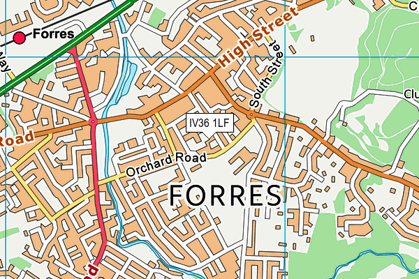 IV36 1LF map - OS VectorMap District (Ordnance Survey)