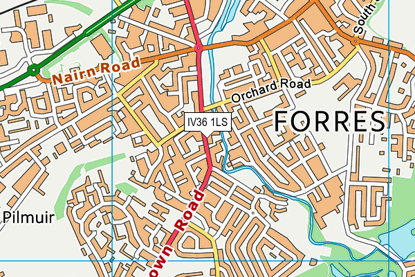 IV36 1LS map - OS VectorMap District (Ordnance Survey)
