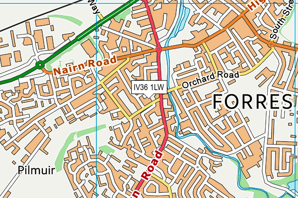 IV36 1LW map - OS VectorMap District (Ordnance Survey)