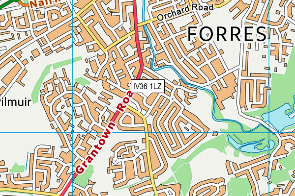 IV36 1LZ map - OS VectorMap District (Ordnance Survey)