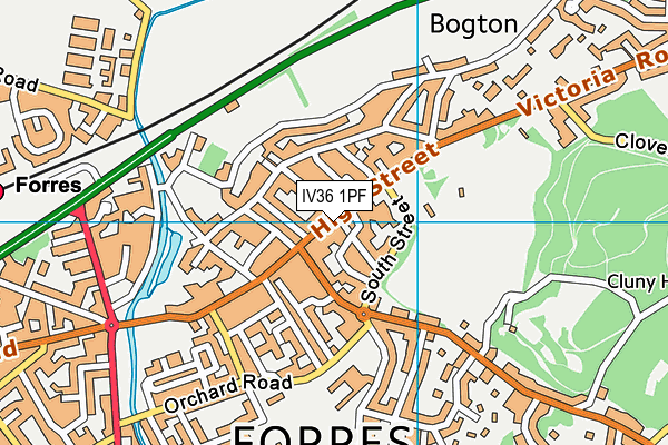 IV36 1PF map - OS VectorMap District (Ordnance Survey)