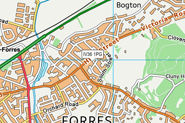 IV36 1PG map - OS VectorMap District (Ordnance Survey)