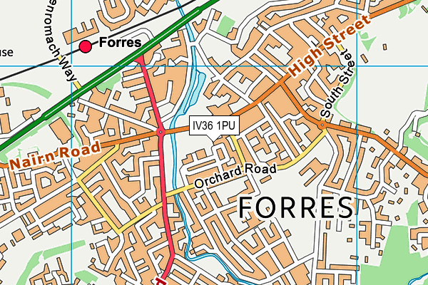 IV36 1PU map - OS VectorMap District (Ordnance Survey)