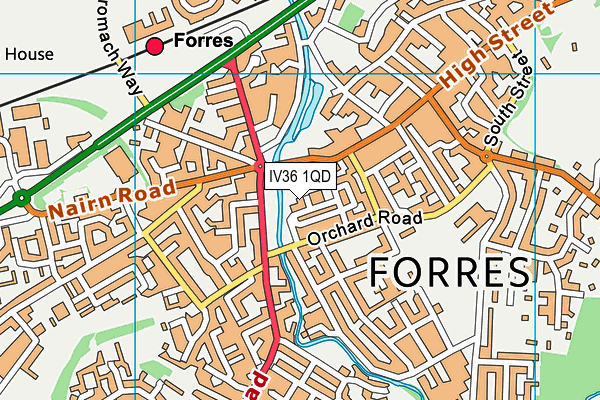 IV36 1QD map - OS VectorMap District (Ordnance Survey)