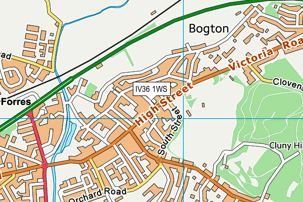 IV36 1WS map - OS VectorMap District (Ordnance Survey)