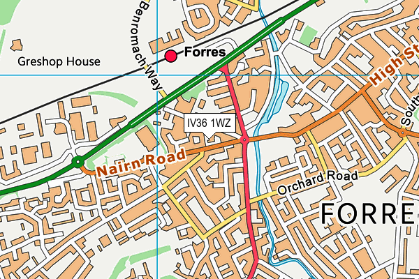 IV36 1WZ map - OS VectorMap District (Ordnance Survey)