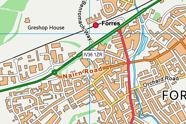 IV36 1ZR map - OS VectorMap District (Ordnance Survey)