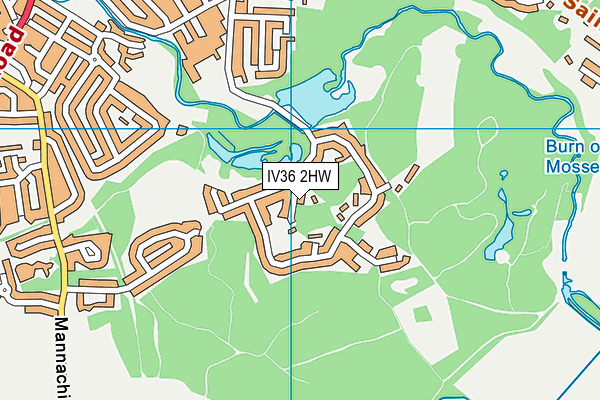 IV36 2HW map - OS VectorMap District (Ordnance Survey)