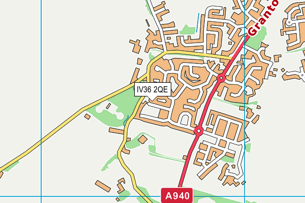 IV36 2QE map - OS VectorMap District (Ordnance Survey)