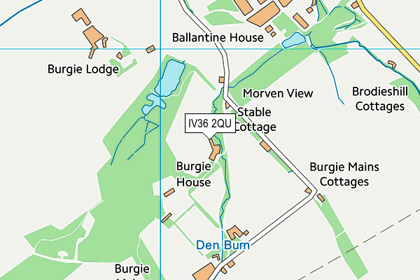 IV36 2QU map - OS VectorMap District (Ordnance Survey)