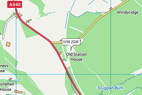 IV36 2QW map - OS VectorMap District (Ordnance Survey)