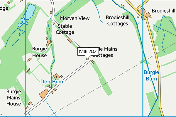IV36 2QZ map - OS VectorMap District (Ordnance Survey)