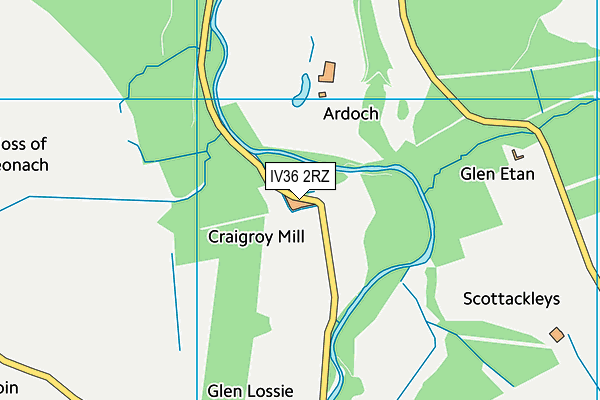 IV36 2RZ map - OS VectorMap District (Ordnance Survey)