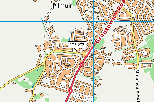 IV36 2TZ map - OS VectorMap District (Ordnance Survey)