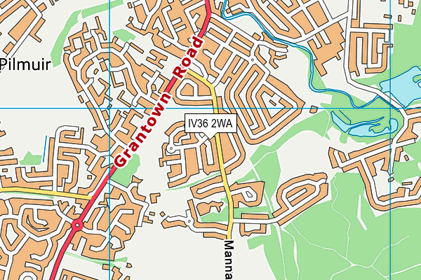 IV36 2WA map - OS VectorMap District (Ordnance Survey)