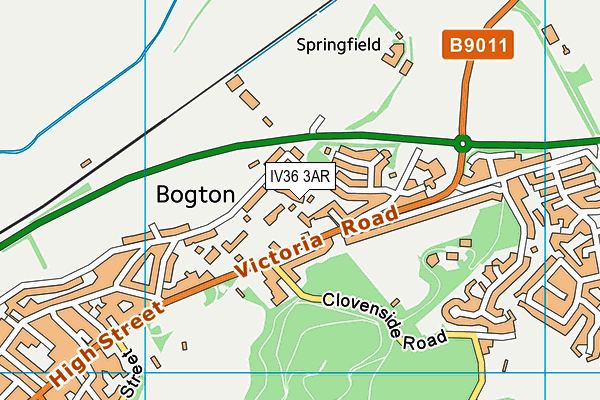 IV36 3AR map - OS VectorMap District (Ordnance Survey)