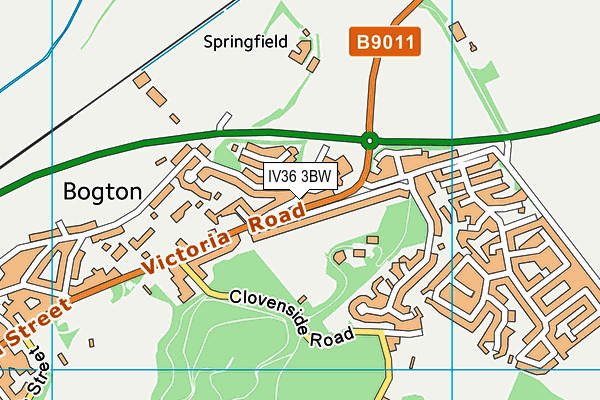 IV36 3BW map - OS VectorMap District (Ordnance Survey)