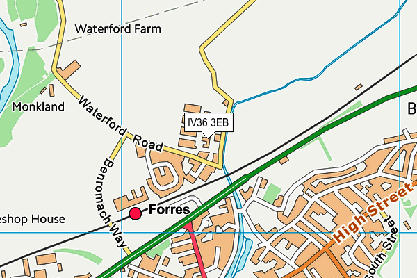 IV36 3EB map - OS VectorMap District (Ordnance Survey)