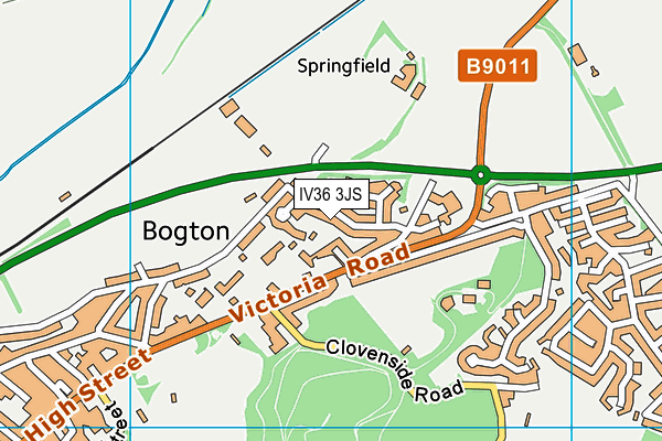 IV36 3JS map - OS VectorMap District (Ordnance Survey)