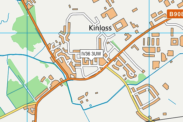 IV36 3UW map - OS VectorMap District (Ordnance Survey)